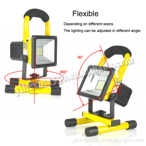 Portable LED Work Lights Camping Light with SOS Mode,Floodlights, Built-in Battery with USB Ports to charge Mobile Devices